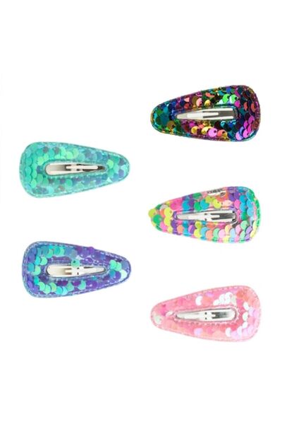 SHOPIENS Комплект от 5 щипки за коса Shopiens® за момичета, метални с пайети ...