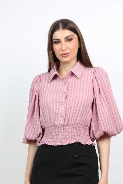 mica قميص منقوش بأكمام طويلة