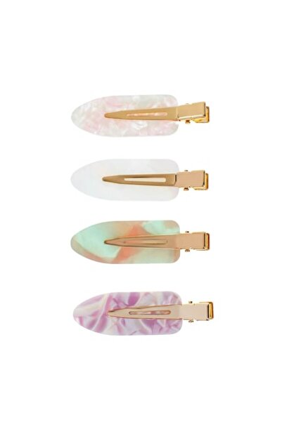 SHOPIENS Set 4 agrafe metalice pentru păr pentru femei - model ivory cu nuanț...