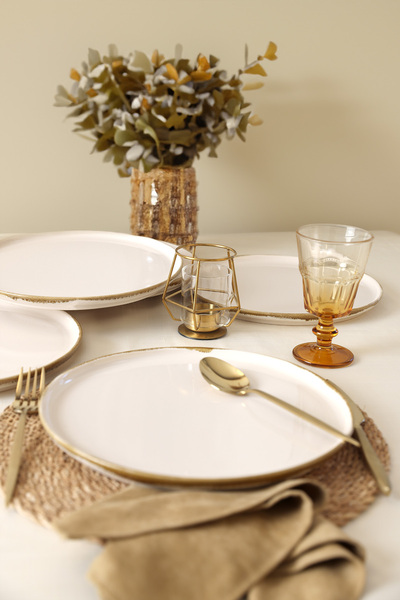 Keramika Straw Nordic Serving Plate 28 cm 6 Pieces
