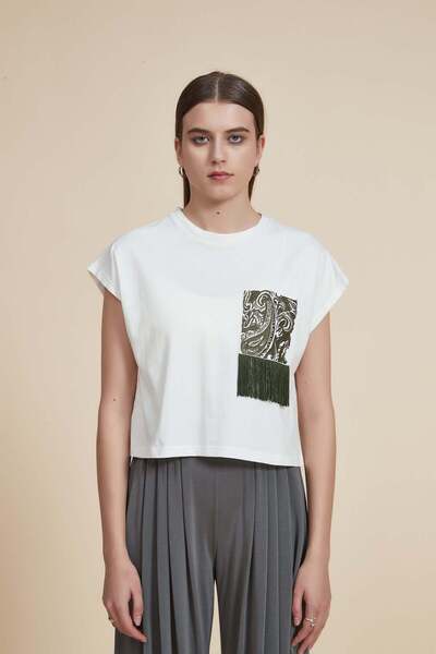 Yola Printed Crew Neck Short Sleeve Top