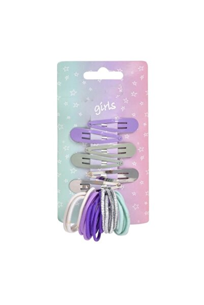 SHOPIENS Set 26 accesorii de păr Shopiens® pentru fete, cu 6 cleme și 20 elas...