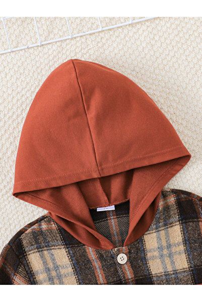 Take Two By Styli Boys Checked Hooded Shirt