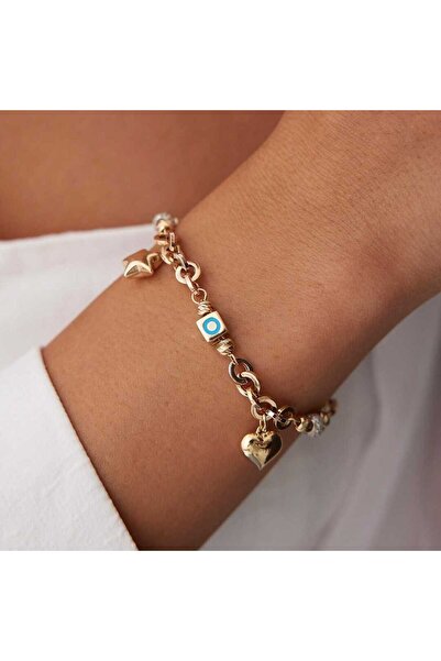 Cherry by Özkonak Yıldızlı Kalpli Charm Bileklik