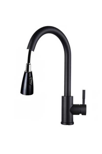 2H Kitchen Faucet, Matte Black, Pull-Out Spout, Kitchen Sink
