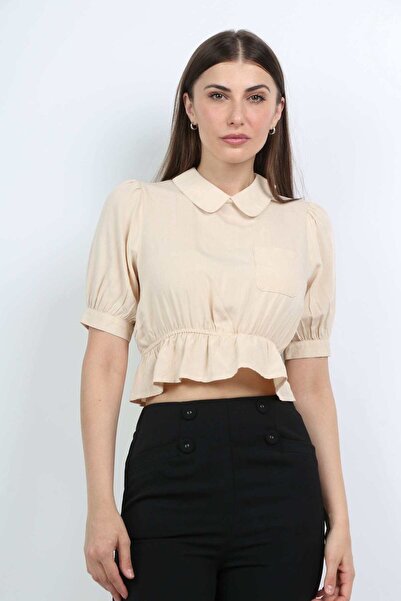 Kitschen Solid Short-Sleeve Top with Pocket