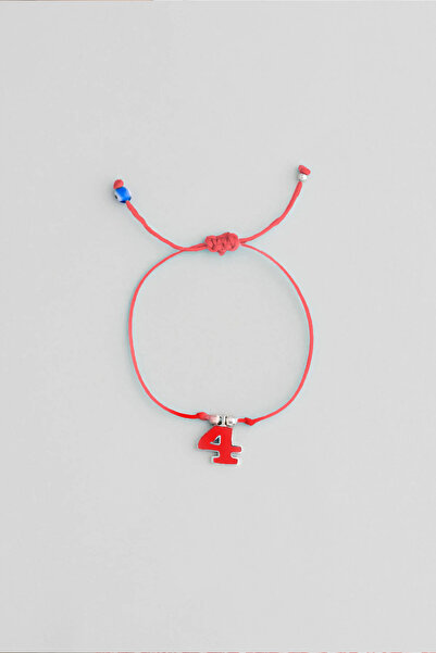 So CHIC... 4 Sayısı İkonlu 18 Ayar Beyaz Altın Kaplama Ayarlanabilir İpli Bil...