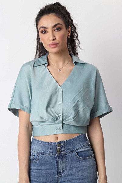 mica Short Top with Wide Neck
