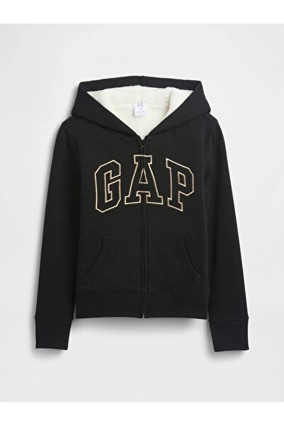 GAP Girl |   Logo Sherpa Zippered Sweatshirt 790006002