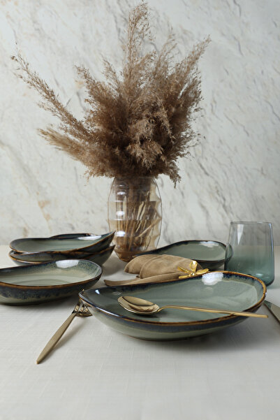 Keramika Reactive Green Isabella Dinner Plate 22 cm 6 Pieces Q84