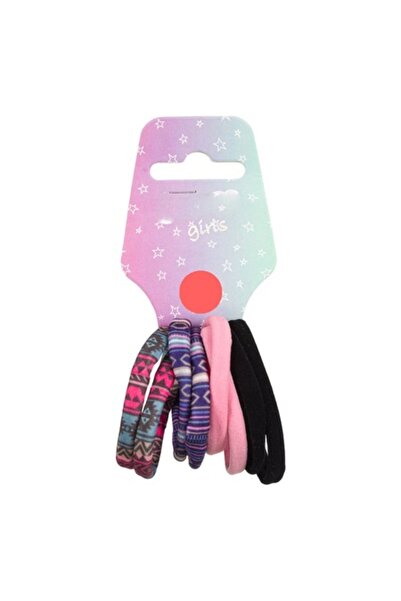 SHOPIENS Set 8 elastice de păr Shopiens® Kids, model negru, roz și aztec