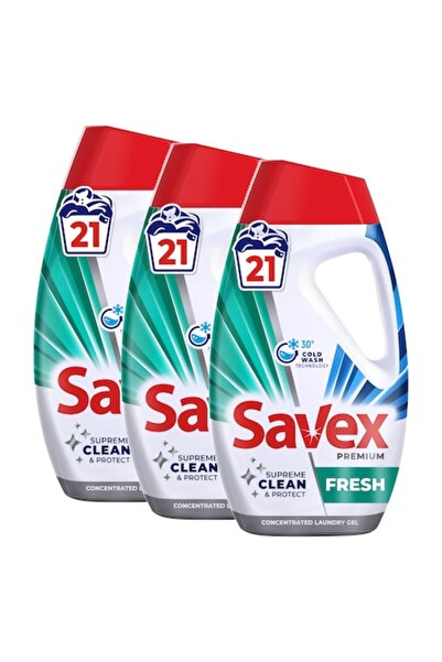 SAVEX Detergent rufe automat Premium Fresh, 3 x 945 ml, 63 spalari