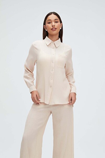 mica Solid Button-Front Top