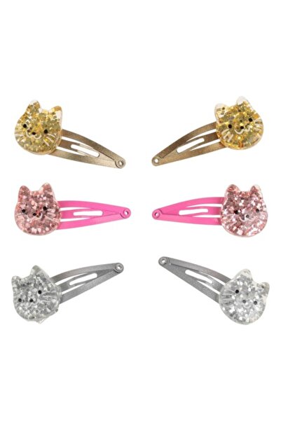 SHOPIENS Σετ 6 μεταλλικά κλιπ μαλλιών Shopiens® για κορίτσια, σε ροζ, ασημί, ...