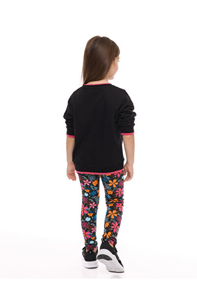 Victor and Jane By Styli Girls Graphic Floral Top and Leggings Set
