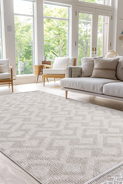 Aden Yonca Dokuma Halı | Makinede Yıkanabilir | Yumuşak Dokulu Salon Halısı |...