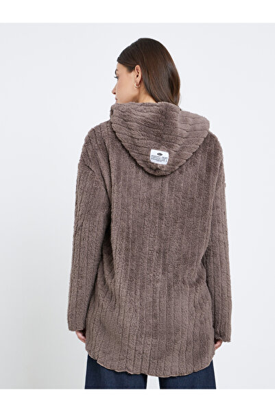 Take Two By Styli Brown Furry Button-Up Teddy Coat