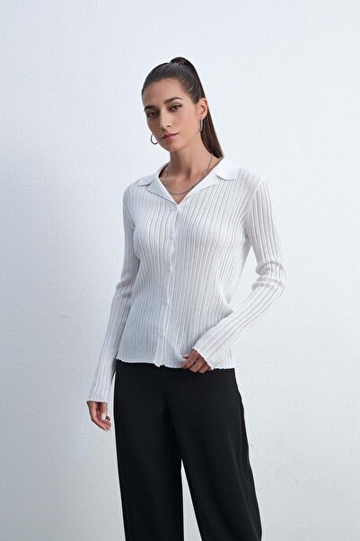 Livia Solid Ribbed Long-Sleeve Top