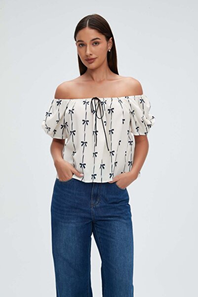 mica Printed Off-Shoulder Top