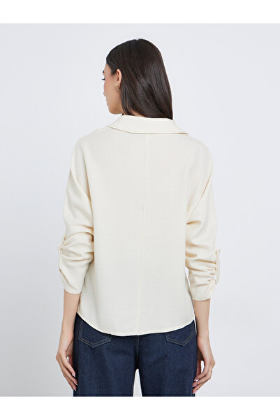 Take Two By Styli Solid Roll Up Sleeve Buttoned Shirt