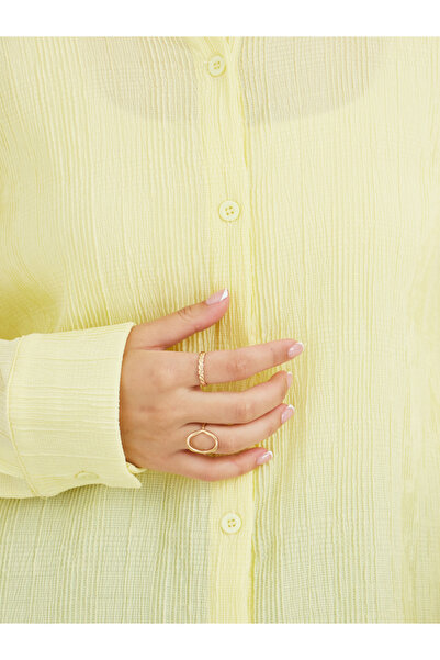 Take Two By Styli Textured Long Sleeve Oversized Shirt