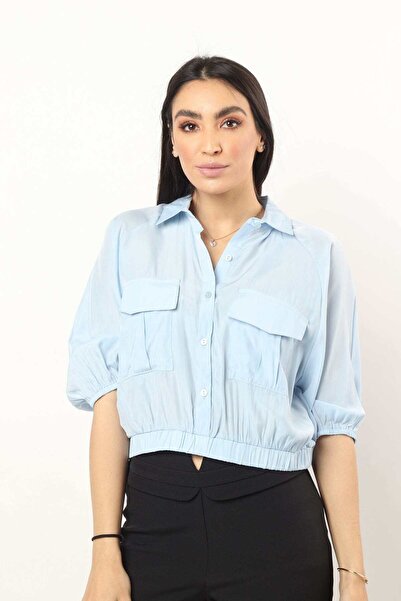 Nichii Fitted Button-Front Top with Pockets
