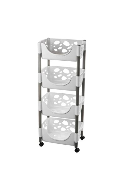 ORIAN 4-Tier White Plastic Vegetable Rack