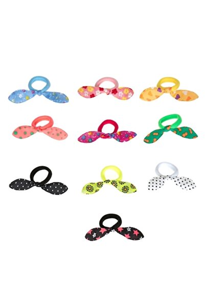 SHOPIENS Set 10 elastice de păr Shopiens® pentru fete, diverse culori cu fund...