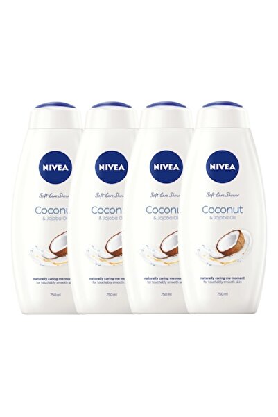 NIVEA Hydrating Shower Gel Coconut & Jojoba Oil, 4 x 750 ml
