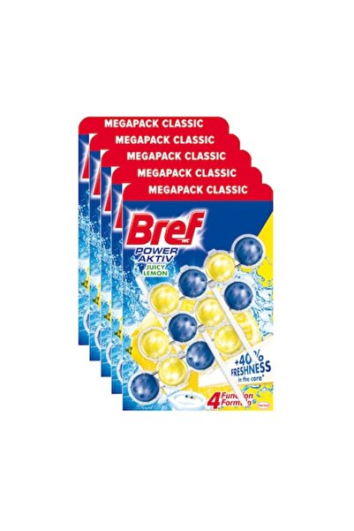 Bref Toilet Freshener Power Aktiv Lemon, 5 x 150 g