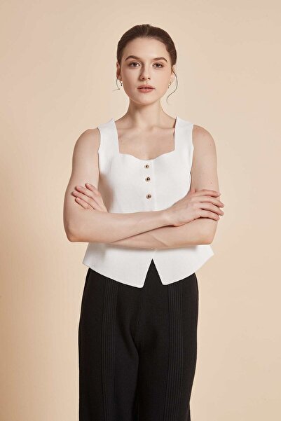 Yola Solid Square Neck Top
