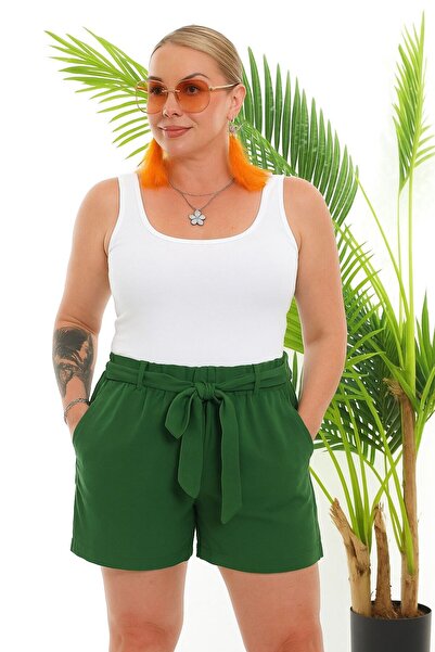 orva fashion Kadın Viskon Kuşak Detaylı Standart Beden Şort (36 ile 44 Beden ...