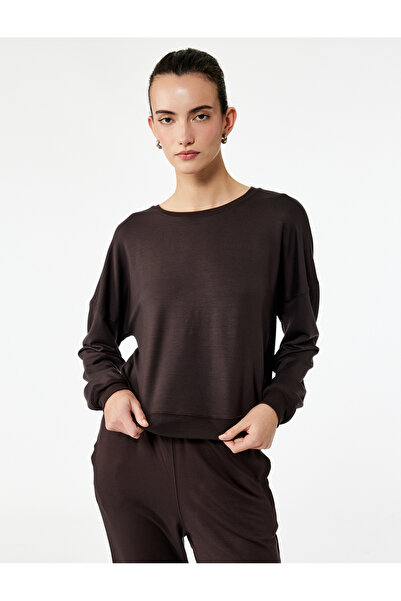 Koton Πιτζάμα με μακρυμάνικο λαιμόκοψη από ύφασμα Modal Comfortable Fit