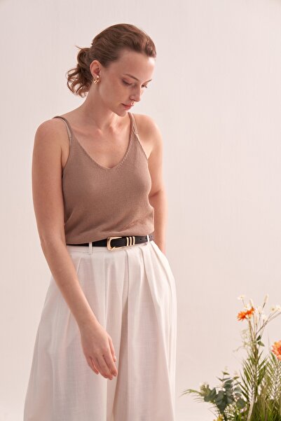 EBU Prive Жіноча органічна бавовняна спідниця з плісировкою, екрю