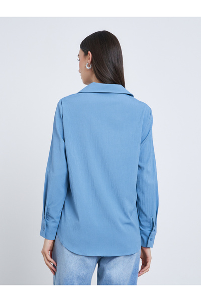 Take Two By Styli Solid Lace Trim Buttoned Long Sleeve Shirt