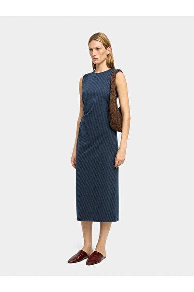 PARFOIS İnce Çizgili Midi Elbise