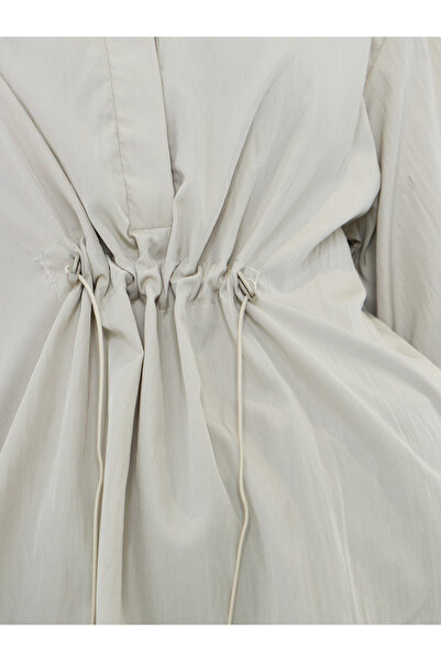 Styli Oversized Drawstring Detail Shirt with 3/4 Sleeve