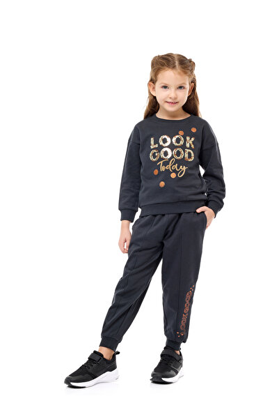 Victor and Jane By Styli Girls Sequined Sweatshirt and Joggers Set