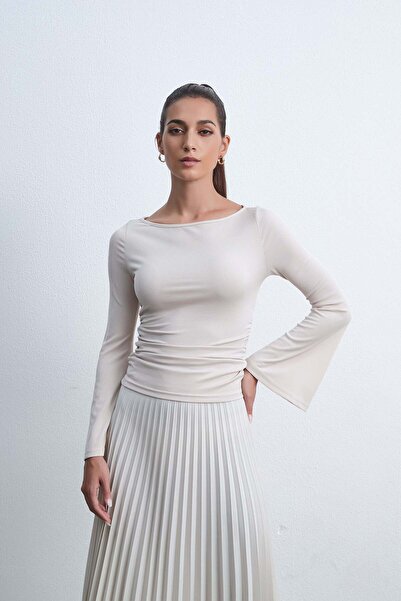 Livia Solid Long-Sleeve Top