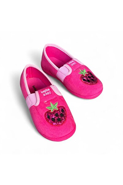 AkınalBella Girl Child Strawberry Printed Non-Slip Sole Home Shoes Slippers