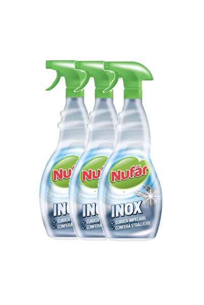 Nufar Soluție de curățare pentru oțel inoxidabil, 3 x 500 ml
