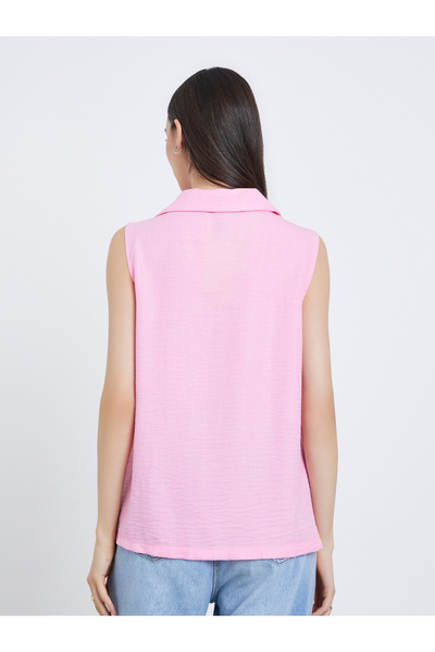 Take Two By Styli Solid Sleeveless Buttoned Shirt