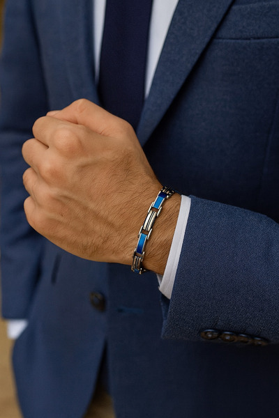 Naviforce Original Double-Sided Stainless Steel Men's Bracelet Father's Day V...
