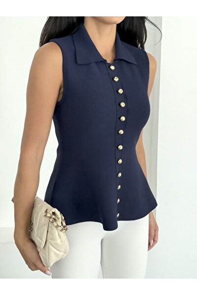 NOA LİNE Жіночий жилет без рукавів з ґудзиками