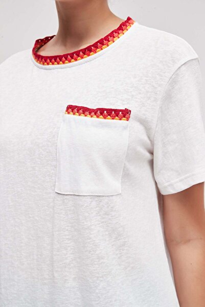 Livia Printed Crew Neck Half Sleeve Top