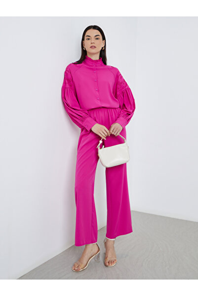 Take Two By Styli Pink Embroidered Panel Shirt and Pants Co-Ords