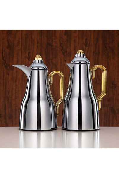 Radin طقم قوارير مفرغة من الهواء، هيكل معدني، فضي وذهبي، سعة 0.7 لتر + 1 لتر ...