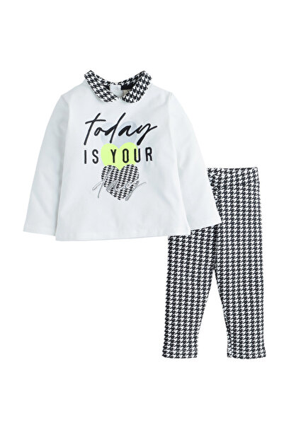 Victor and Jane By Styli Girls Houndstooth Top and Leggings Set