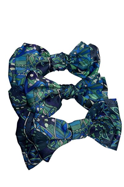 Stella Eşarp Women's Colorful Hair Accessory Patterned Ribbon Hairpin