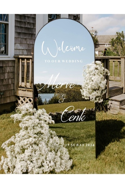 Baskı Madeni Düğün Nişan Söz Kına Ayna Yazısı Kişiselleştirilebilir Organizasyon Beyaz Sticker